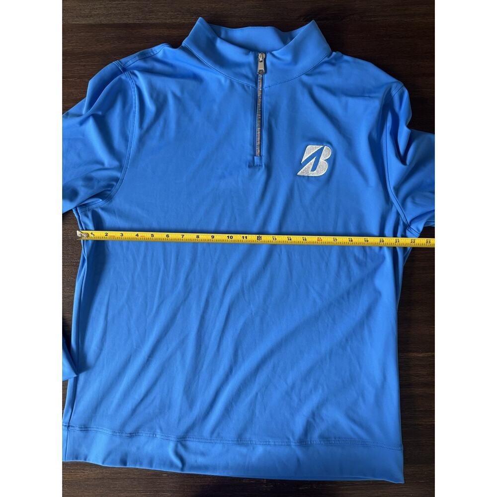 Redvanly Sweatshirt Sweater Mens Large Sevres 1/4 Zip Bridgestone Golf Blue - Picture 9 of 10
